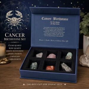 Cancer Zodiac Birthstone Crystal Set New In Box Healing Stones Gift Collection